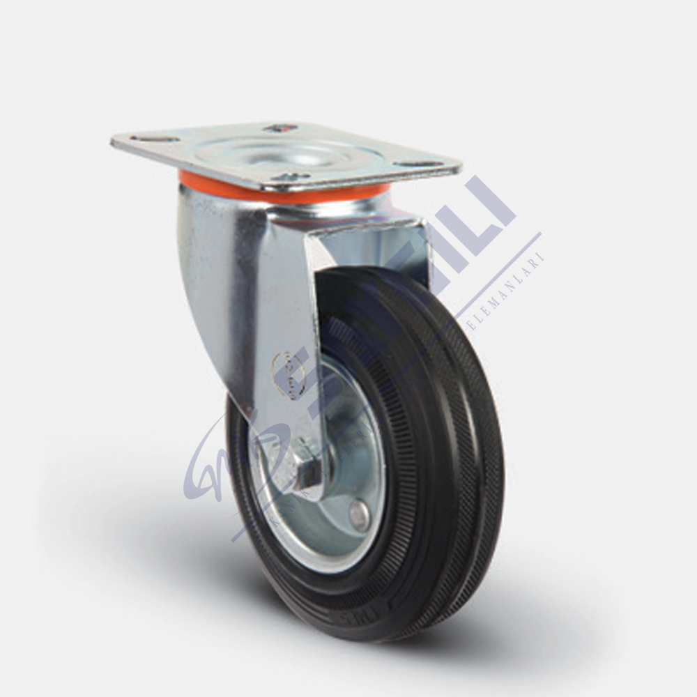 EM 01 SPR 100X30 Döner Tablalı Burçlu Kauçuk EMES Teker