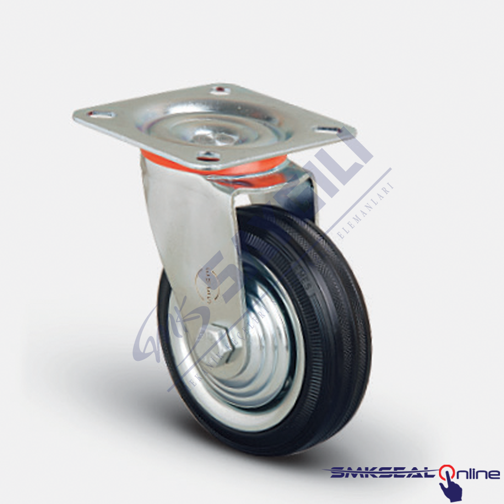 EK 01 SPR 100X35 Döner Tablalı Burçlu Kauçuk Teker