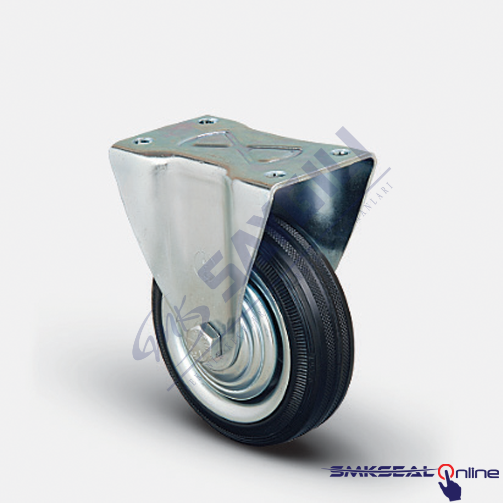 EK 02 SPR 150X45 Sabit Tablalı Burçlu Kauçuk Teker