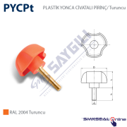 Ø50 M10X30mm PYCPt 501030 PLASTİK YONCA CIVATALI PİRİNÇ Turuncu