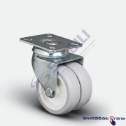 ET 01 ZKC 50X20 PERÇİN Döner Tablalı Burçlu Poliamid Üzeri PVC Çiftli Teker