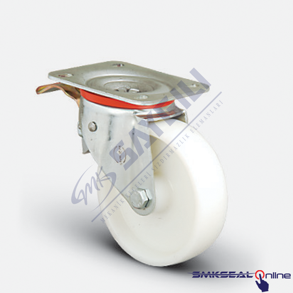 EM 01 ZKZ 200X50F Döner Tablalı Frenli Burçlu Poliamid EMES Teker - SMKSEALONLINE